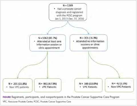 Figure registrants, participants, and on participants in the Prostate Cancer Supportive Care Program