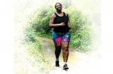 Overweight woman running