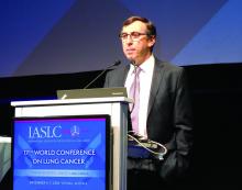 Dr. Michael Boyer speaks during the World Conference on Lung Cancer