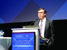 Dr. Michael Boyer speaks during the World Conference on Lung Cancer