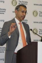 Dr. Vinod H. Thourani speaks during the Society of Thoracic Surgery annual meeting.