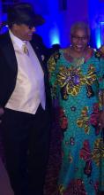 Dr. Altha Stewart, immediate past president of the American Psychiatric Association, shares a light moment with Dr. Carl C. Bell during the gala at the 2019 APA meeting in San Francisco.