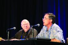 Dr. Roy Fleischmann (left), rheumatologist at U. Texas SW Medical Center, Dallas, and Dr. Mark C. Genovese, professor of medicine at Stanford (Calif.) University