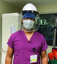 Dr. Wayne Batchelor of Inova Heart and Vascular Institute in Falls Church, Va., in personal protective equipment.