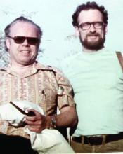 Dr. John A. Parrish, right, and his mentor, Dr. Thomas B. Fitzpatrick, pictured in the Arizona desert circa 1975. They traveled there to study the scientific rationale for the use of sunscreens.