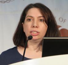 Dr. Mhairi Copland presents during ASH 2016.