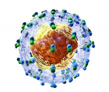 A hepatitis C virus is shown.