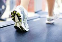 Feet on a treadmill