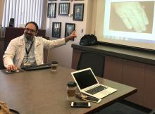 Dr. Dominick Sudano of the University of Arizona participates in a tele-rheumatology call.