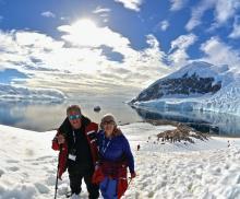 Joe and Robin Eastern at Neko Harbor on the Antarctic Peninsula.