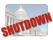 Capitol building image with shutdown stamp