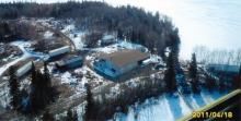 An aerial view of Garden Hill First Nation in winter.