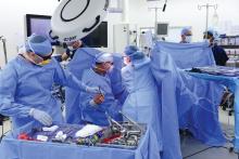 laparoscopic surgery being performed