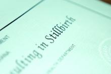 Image of a certificate of stillbirth