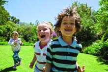 Children running and smiling