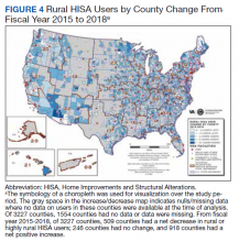 Rural HISA Users by County Change From Fiscal Year 2015 to 2018