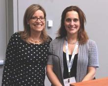 Dr. Rocio B. Quiñonez (left) and Dr. Melinda Clark at the American Academy of Pediatrics annual meeting