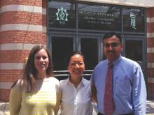 From left: Dr. Eleanor Wilson, Rebecca Lee, and Dr. Shyam Kottilil