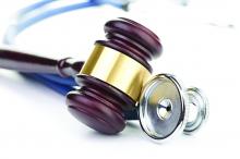 A gavel and a stethoscope